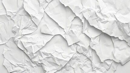 Fototapeta premium Paper crumpled texture. Clean empty white wrinkled paper background