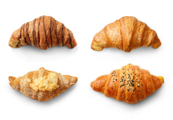 Assorted Croissants Enjoy a Variety of Flaky and Buttery Bakery Pastries with Delicious Flavors