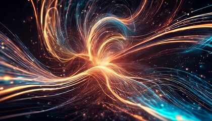 Obraz premium Dynamic Flow Wallpaper. Swirling Lines and Glowing