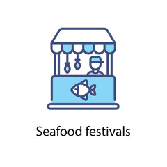 Seafood festivals vector icon