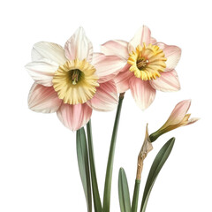 Naklejka premium Pink and white gerber daisy surrounded by other colorful flowers in a vibrant garden scene capturing the beauty of nature in bloom