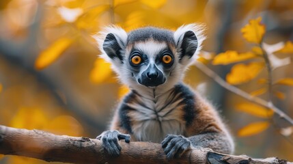 Obraz premium Small Animal Perched on Tree Branch
