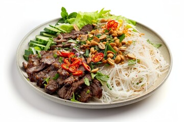 Mouthwatering Barbecued Beef and Noodles with Nuoc Cham Sauce