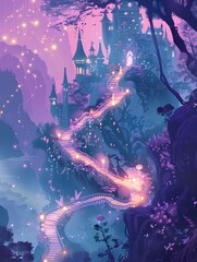 Whimsical purple forest