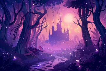 Whimsical purple forest