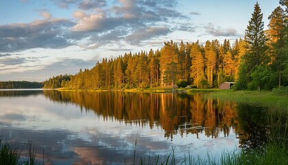 Tranquil Swedish Countryside Reflections