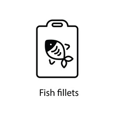 Fish fillets vector icon