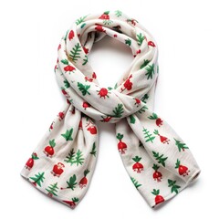 White Scarf With Red Cherries. Generative AI