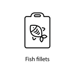 Fish fillets vector icon