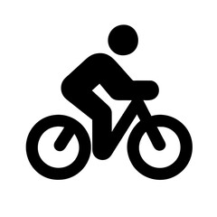 Obraz premium cyclist icon, eco-friendly transportation, cycling activity, World Environment Day, environment protection, black and white vector