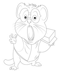 Hamster Coloring Book Page For All Ages