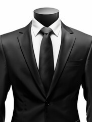 Classic Black Suit with Tie. Generative ai