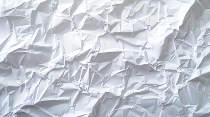 Paper crumpled texture. Clean empty white wrinkled paper background