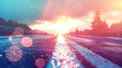 Exploring the open road, a vivid summer road trip image filled with excitement and anticipation