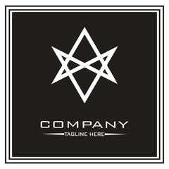 abstract logo design, black and white geometric technology icon