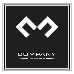 Fototapeta premium abstract logo design, black and white geometric technology icon