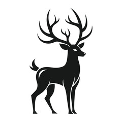 Gloomy Deer Silhouette  vector illustration 