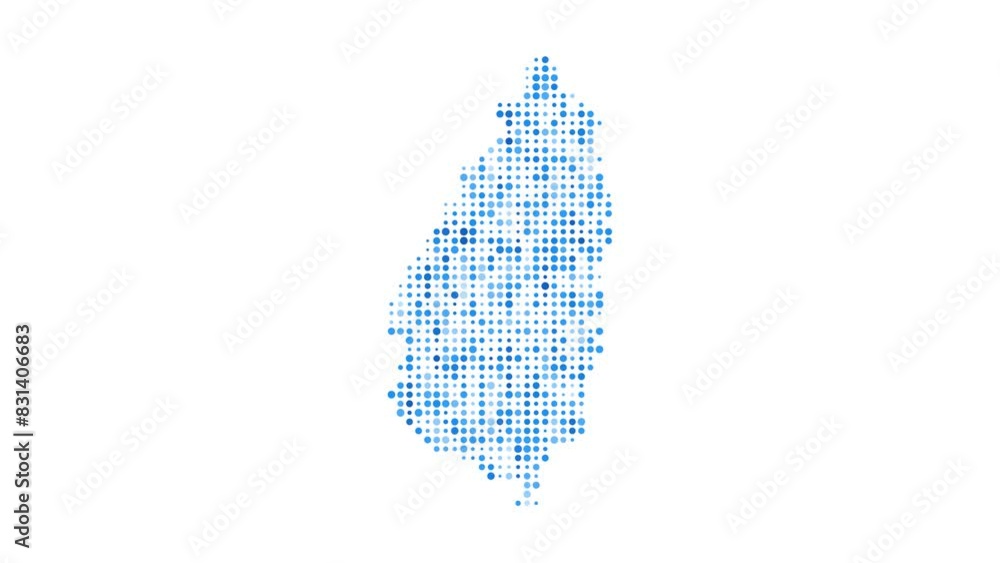 Aufkleber saint lucia dotted digital map. map of saint lucia with pulsating colored circles. shape of the isla