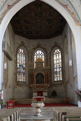 Ein Blick in die historische Kirche im Herzen von Dippoldiswalde in der Sächsischen Schweiz.