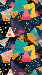 Obraz premium Triangles and colorful patterns vertical