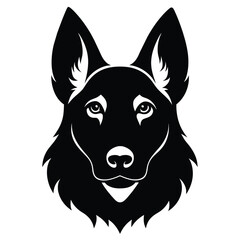 Naklejka premium German Shepherds face silhouette isolated on a white background 