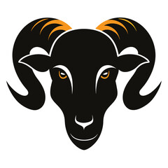 Ram Head Logo Icon Vector Silhouette 