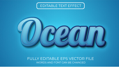 Ocean editable text effect headline title