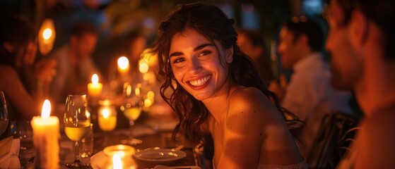 Bathed in the soft glow of candlelight, the intimate tableau of a shared meal unfolded, laughter and conversation dancing in the air