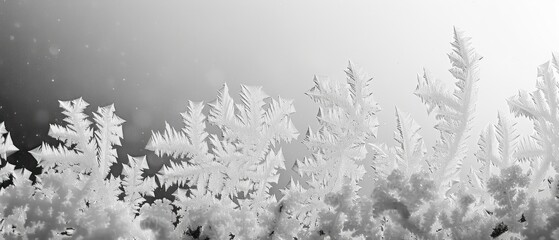 Obraz premium The intricate patterns of frost on the windowpane danced like ethereal lace, each crystalline formation meticulously rendered in exquisite detail