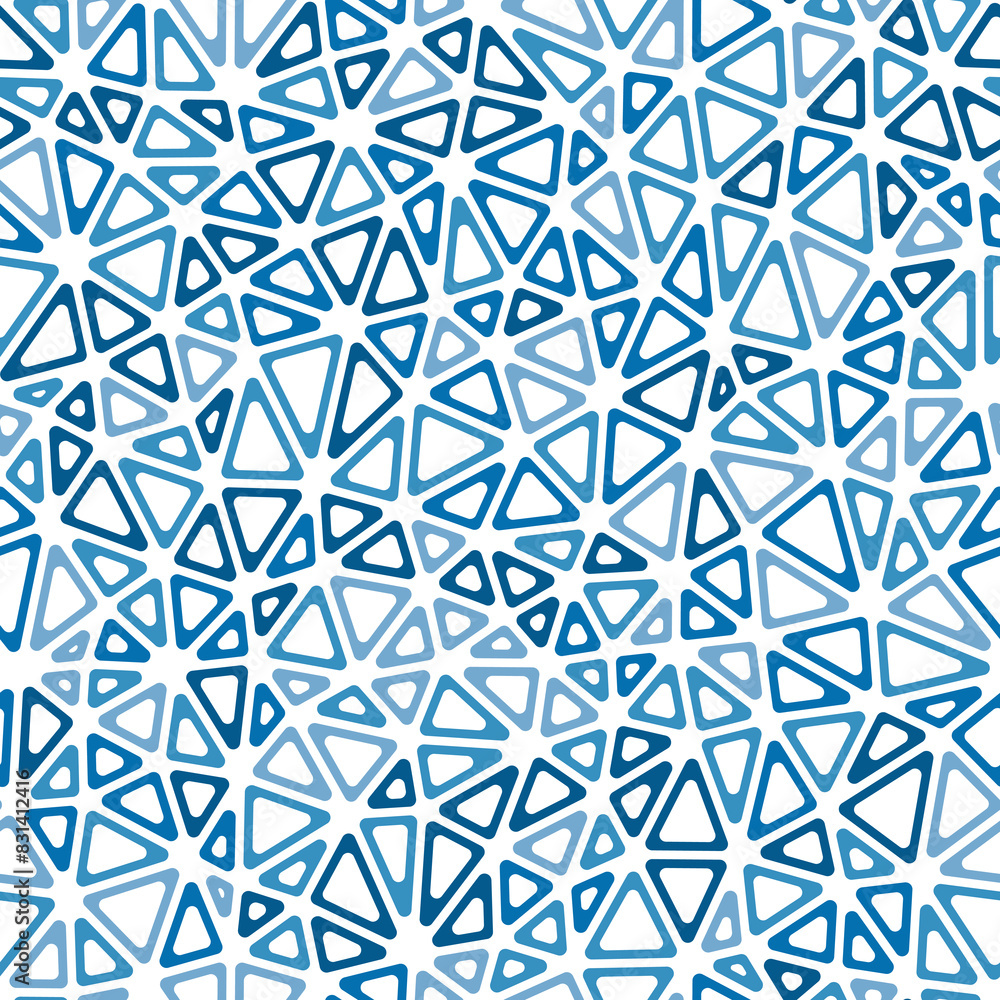 Poster minimal geometric background. small triangles size. multiple colors style. rounded triangular cells 