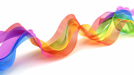 Colorful rainbow ribbon on a white background