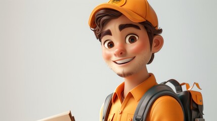 Friendly Delivery: A Warm-Hearted Male Worker's Day