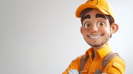 Friendly Delivery: A Warm-Hearted Male Worker's Day