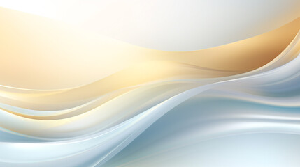 Abstract gold banner poster with dynamic technology white wave shape with futuristic concept background.
