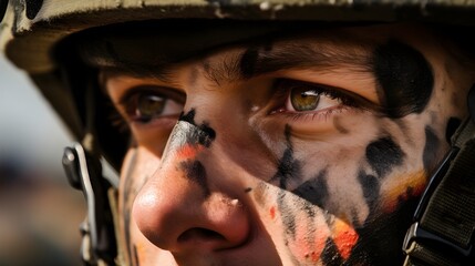Determined Eyes of a Soldier