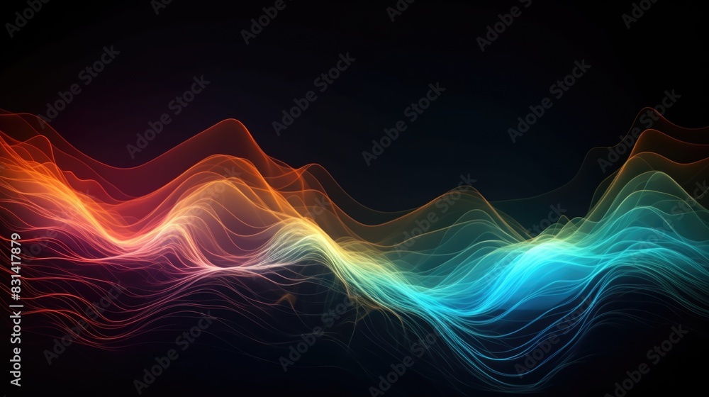 Wall mural abstract background from cosmic waves. ai generative.