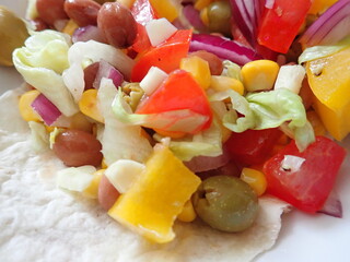 salad with beans corn and vegetables