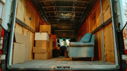 Efficiently loading a moving truck with furniture and boxes for a home move