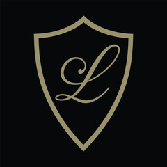 cursive L latter logo design icon 