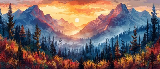 Brightly colored art of the wilderness