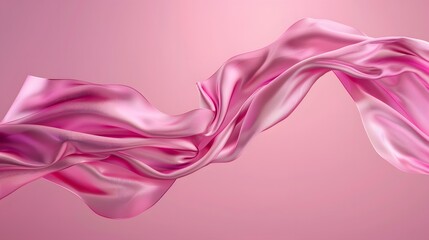 twists pink silk, on an isolated pink background