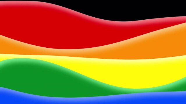 Transition mask isolated by the alpha channel(transparent background) with rainbow waves. Drag and drop use. Abstract motion graphics.Colorful or rainbow transition.Rainbow flag,LGBT pride flag 