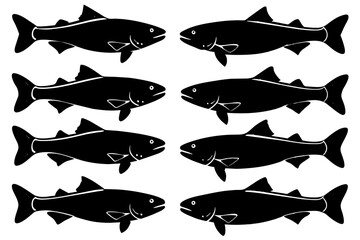 fish silhouette vector illustration