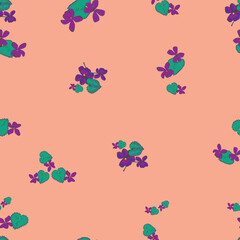 Tiny Wild Violets in a seamless repeat pattern background. Perfect for wallpaper, fabric and scrapbook projects.