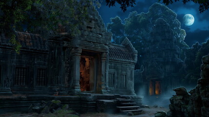 Angkor Thom at night At night Angkor Thom transfor_001