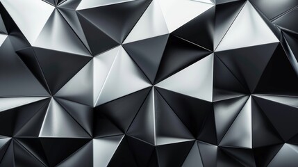 Fototapeta premium An iron-like shiny texture with a rectangular sharp prism shape. An abstract background with a three-dimensional polygon theme.