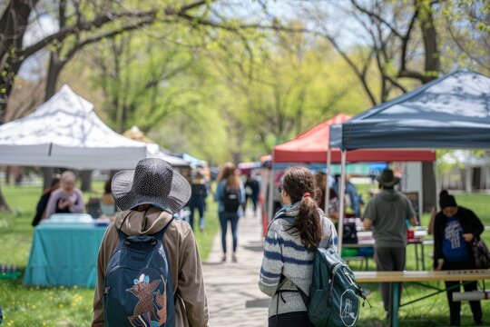 Community Event Promoting Mental Health Awareness with Booths and Workshops in Green Park