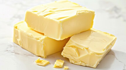Butter on White Background. Isolated Ingredient for Food Preparation