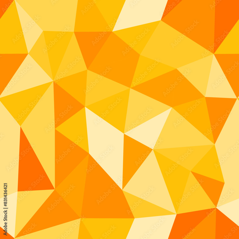 Aufkleber vibrant vector science background with a seamless pattern of medium-sized triangles in an amber sunr