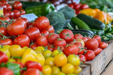Fresh Fruits and Vegetables at Farmer's Market - Highlighting Healthy Eating and Nutrition